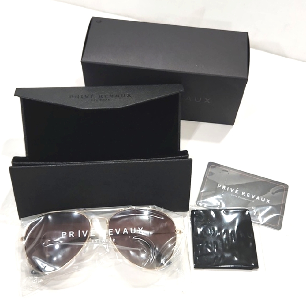 NEW!! Prive Revaux The Commando Gold/Brown Gradient Sunglasses Aviator Unisex